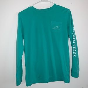Turquoise Vineyard Vines Long Sleeve Shirt